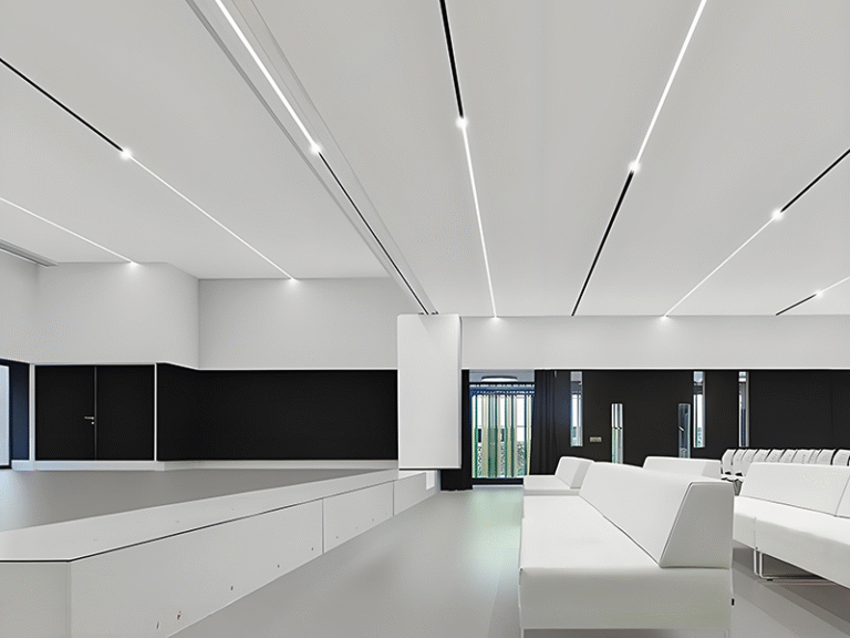 running water LED strip lighting for conference room ceiling design