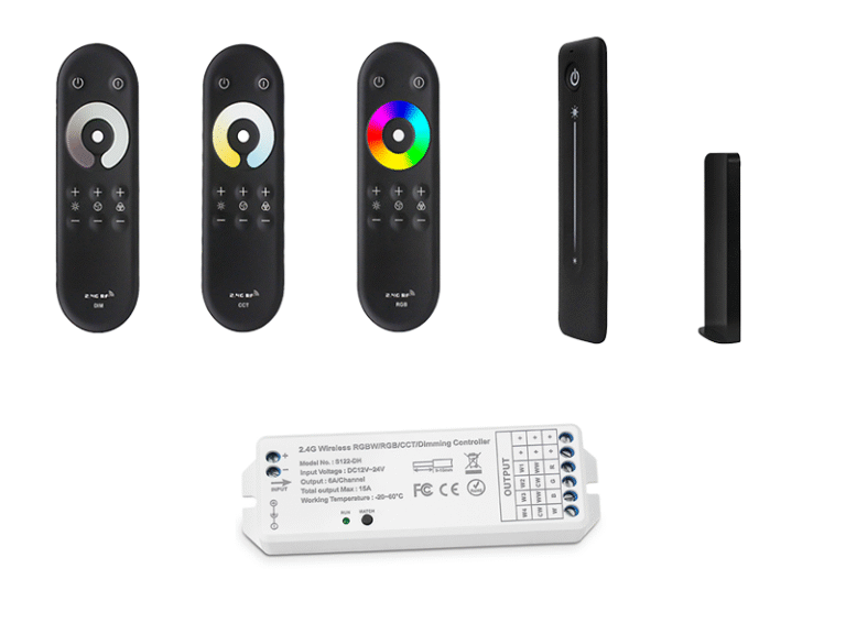 LED 4in1 controller for RGBW LED strip light with 12V and 24V DC input for flexible lighting control