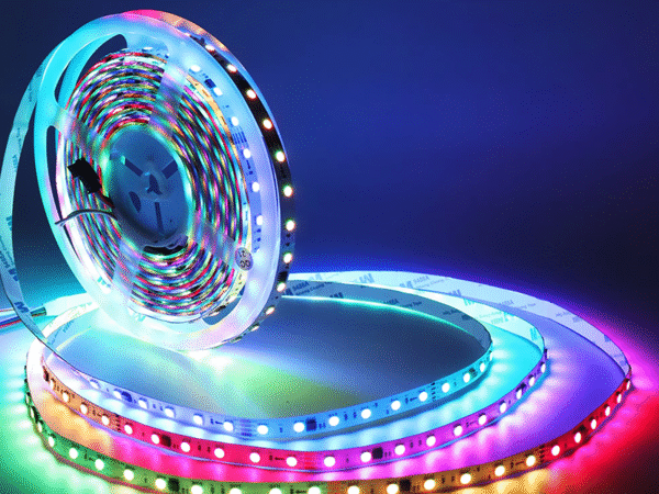 Addressable RGBW LED strip with WS2812B IC for programmable pixel lighting
