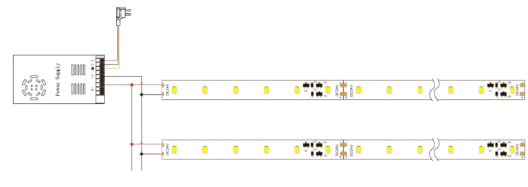 Single Color SMD LED Strip Wiring Diagram
