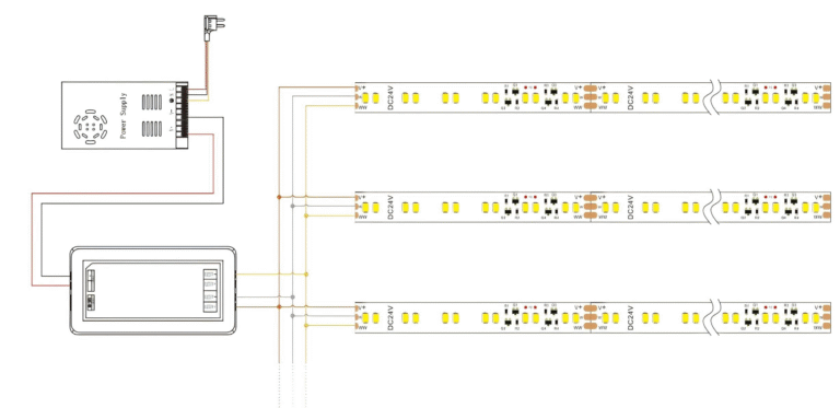 Dual Color SMD LED Strip Wiring Diagram