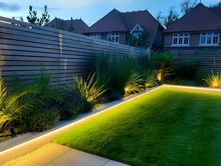 outdoor landscape lighting design for garden and pathway illumination