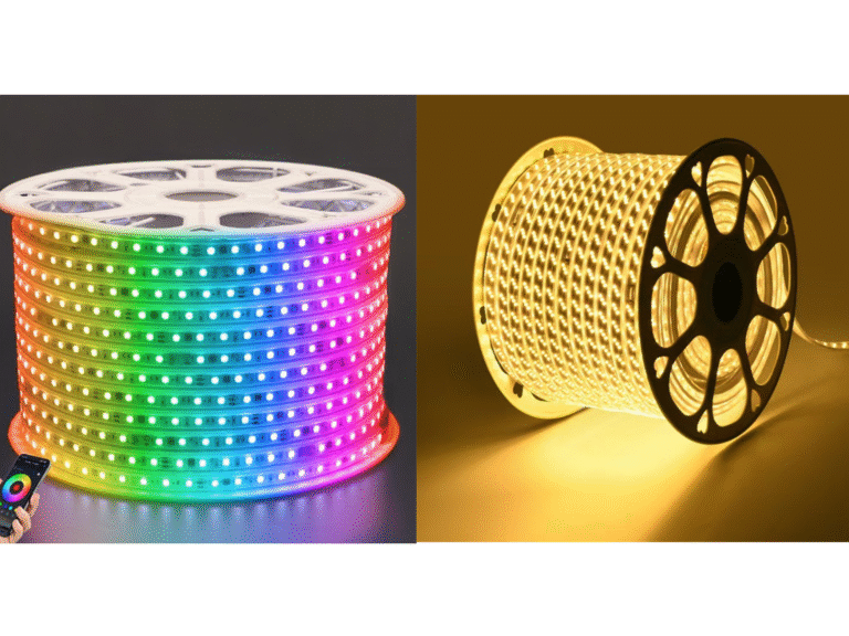 110V 220V LED strip lighting effect for outdoor architectural and building outline lighting
