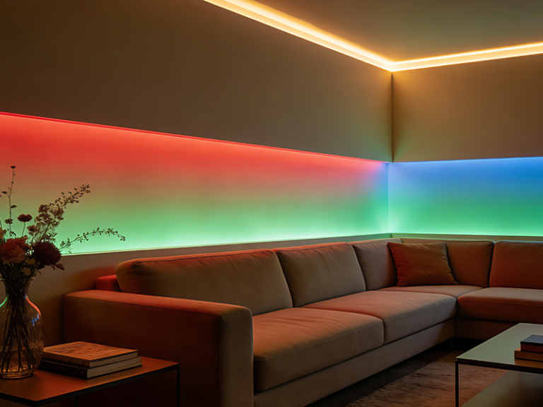 Modern living room side-emitting LED strip light