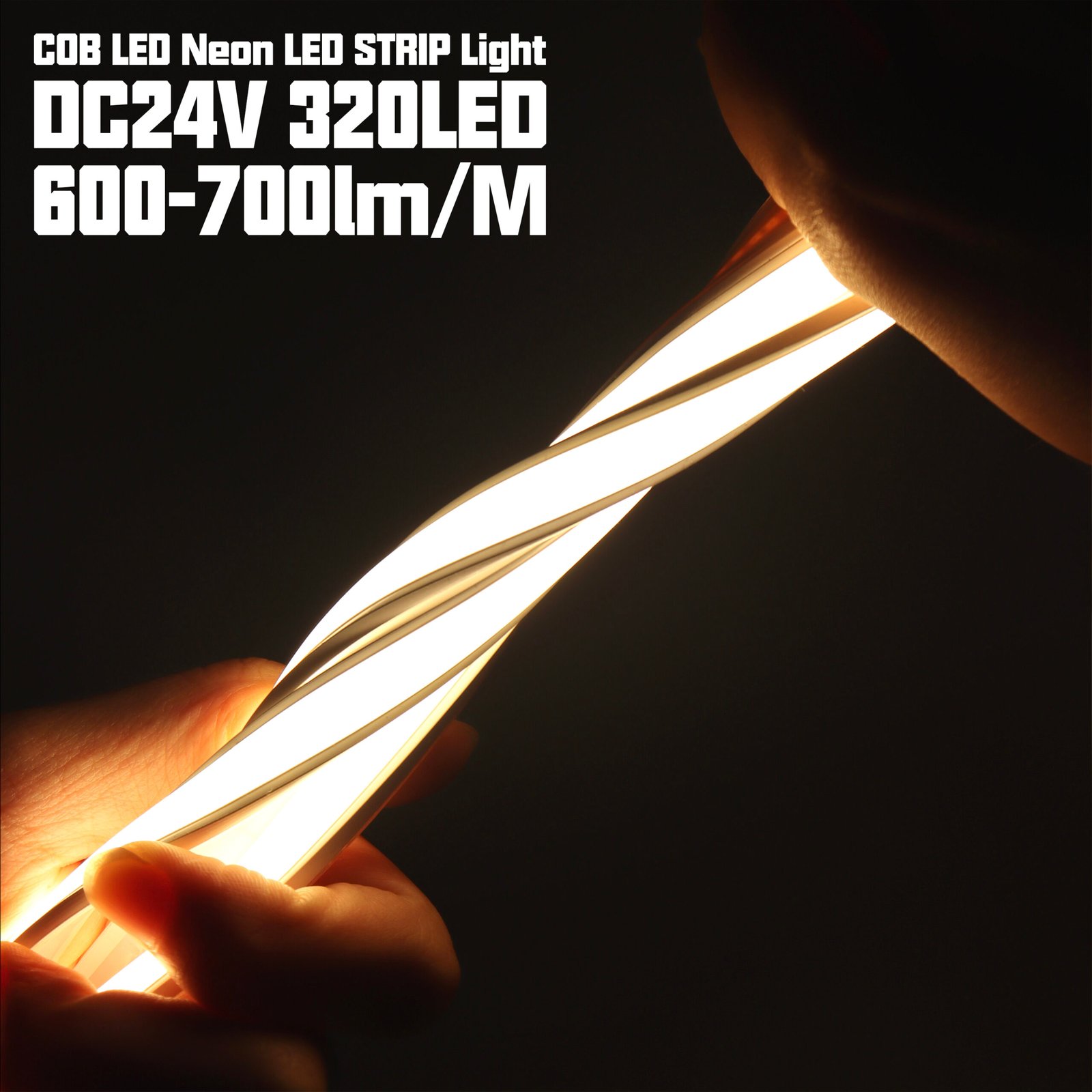 flexible COB neon light strip bending test showing high flexibility silicone LED neon strip