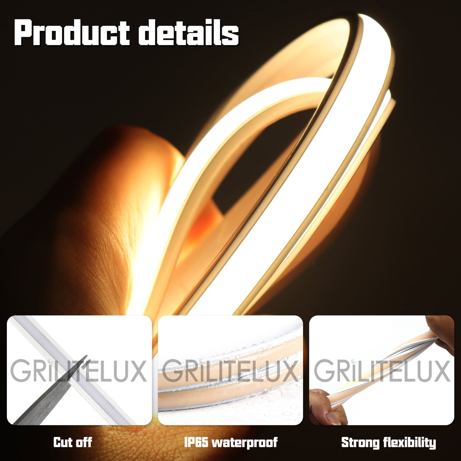 COB neon LED strip ambient lighting for interior decoration and architectural design
