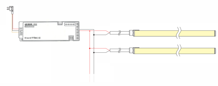 free cut LED neon strip connection diagram for custom length lighting